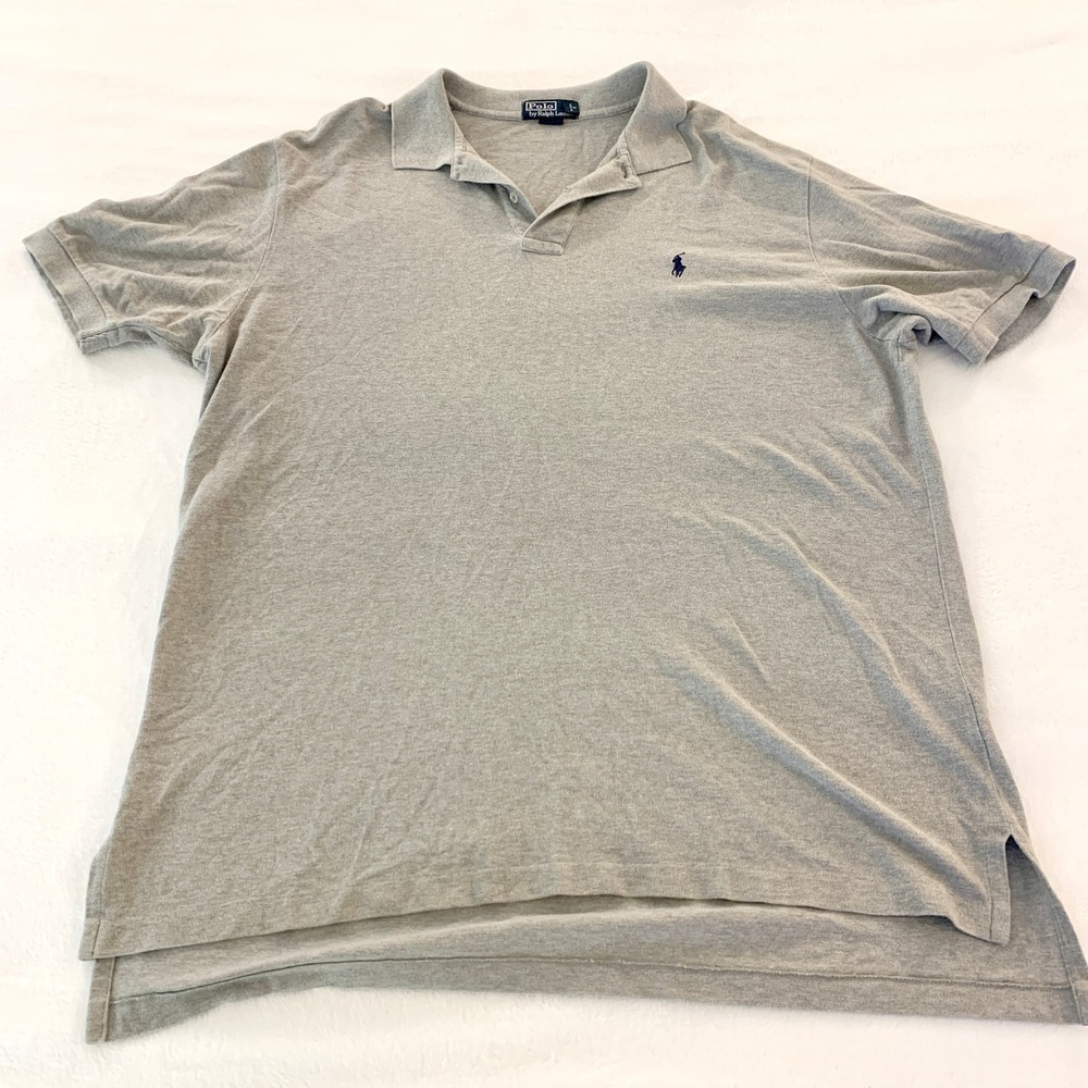 Polo Ralph Lauren Classic Fit Polo Shirt Mens XXL Gray Pique Cotton Short Sleeve